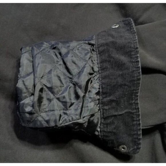 JACHS New York Snap Up Removable Hood Faux Fur Lined Black Canvas Jacket Men's M - Picture 14 of 14